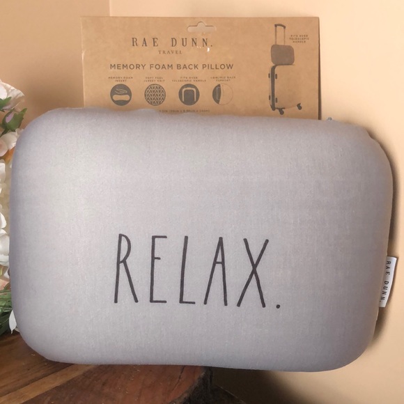 NEW. RAE DUNN MEMORY FOAM BACK PILLOW. "RELAX" - Picture 1 of 7